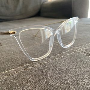 Lovely Clear optical cat-eye frames.